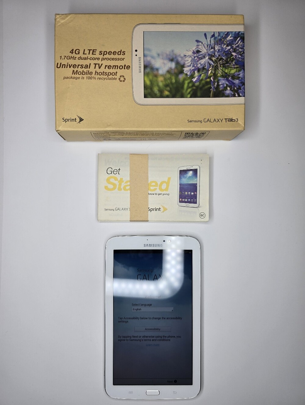 Samsung Galaxy Tab 3 7" SM-T217S 16GB Sprint 4G LTE White Tablet w/ Original Box